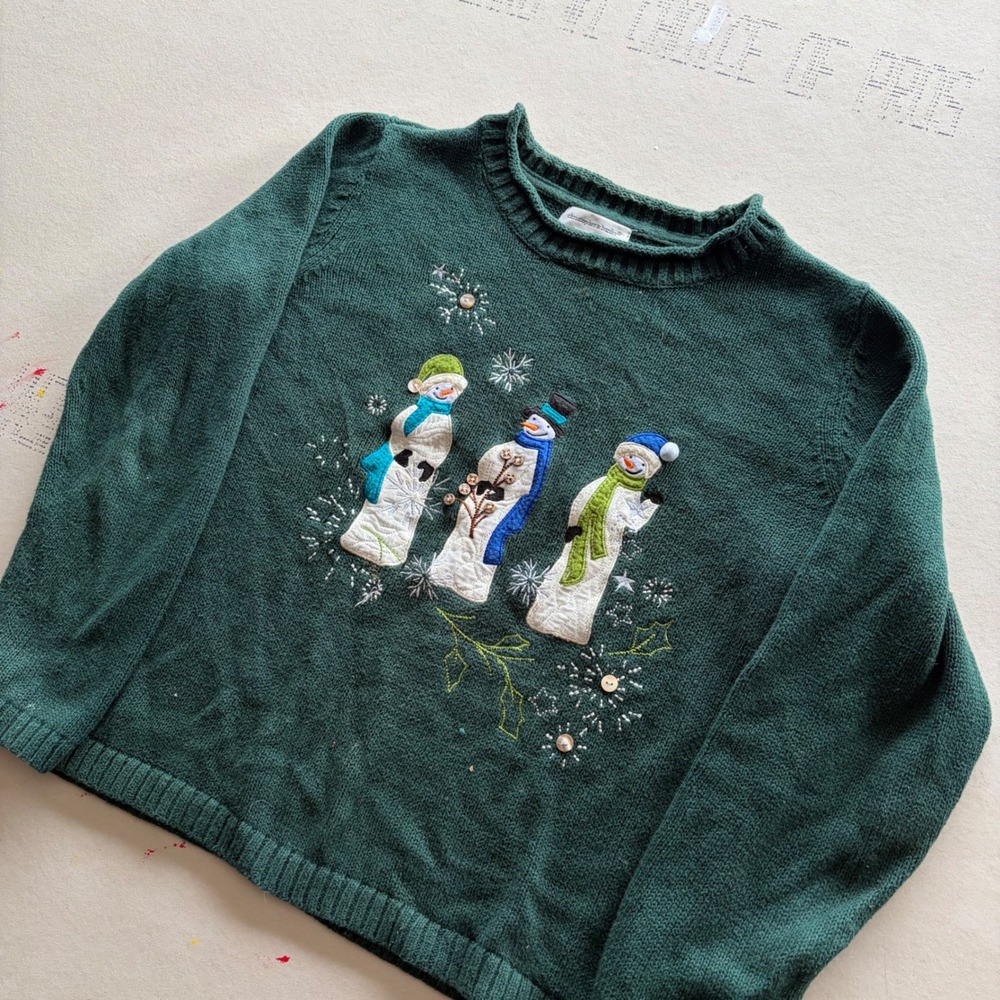 Vintage Christopher & Banks Snowman Sweater
